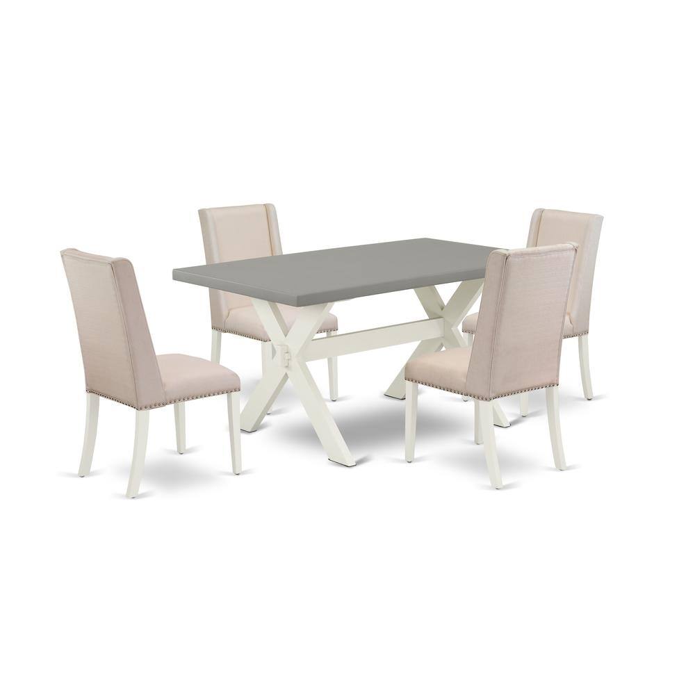 East West Furniture X096FL201 5 5 Piece Beautiful Rectangular Dining ...