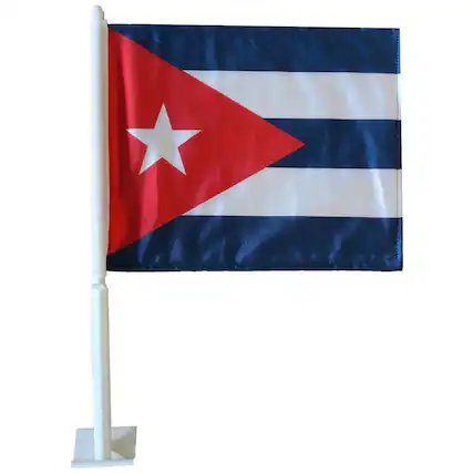 Front. Rico Industries - Cuba National Club Soccer Team 14x19 Double Sided Window Mount Car Flag - Multi.