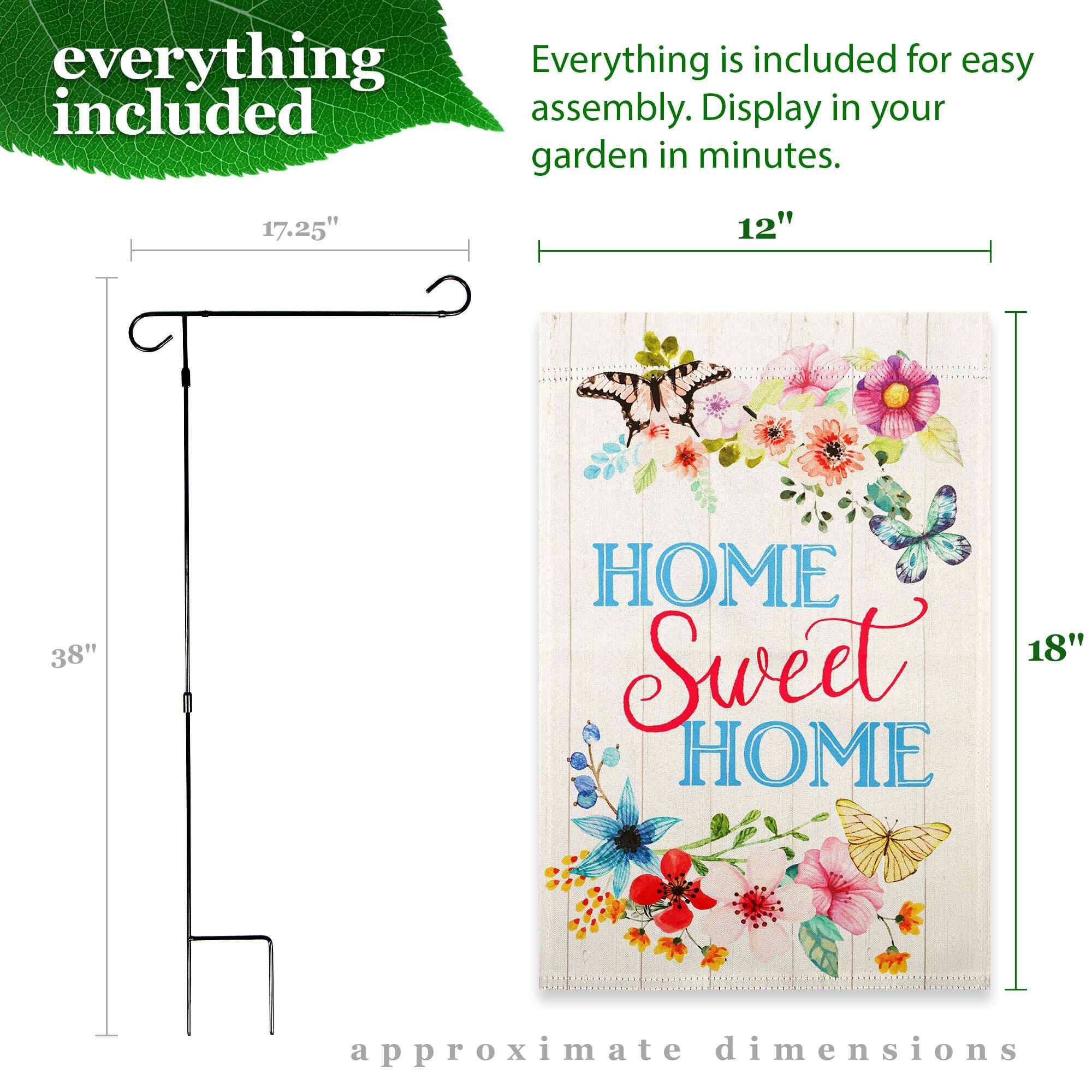 everything included

Everything is included for easy assembly. Display in your garden in minutes.

17.25" 12" 38" HOME Sweet HOME 18" approximate dimensions