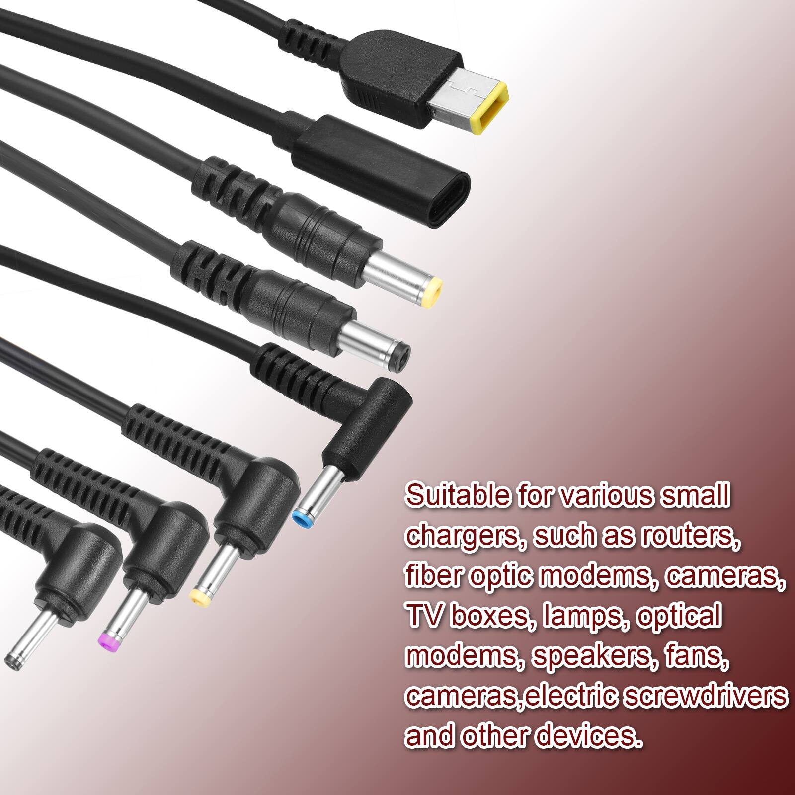 Suitable for various small chargers, such as routers, fiber optic modems, cameras, TV boxes, lamps, optical modems, speakers, fans, cameras, electric screwdrivers and other devices.