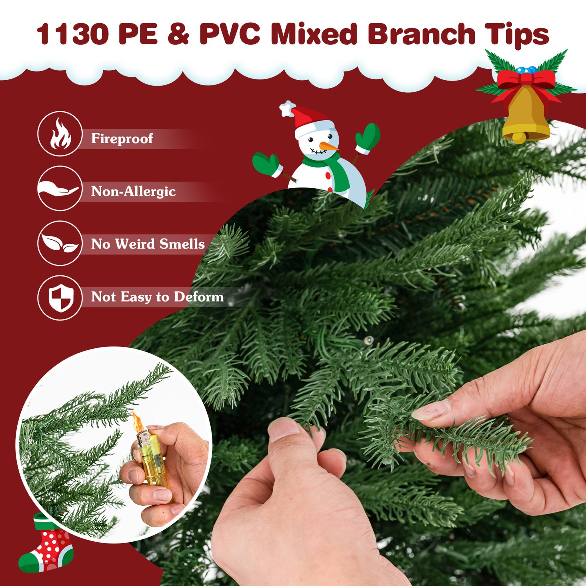 1130 PE & PVC Mixed Branch Tips: Fireproof, Non-Allergic, No Weird Smells, Not Easy to Deform.