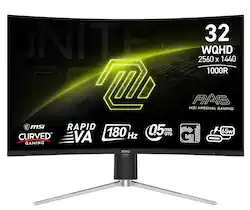 MSI - MAG 325CQRF QD E2 31.5" LCD QHD 180Hz 0.5ms Adaptive Sync Gaming Monitor with HDR Ready(DisplayPort, HDMI,USB) - Metallic Black - Front_Zoom