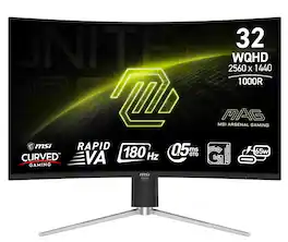 MSI - MAG 325CQRF QD E2 31.5" LCD QHD 180Hz 0.5ms Adaptive Sync Gaming Monitor with HDR Ready(DisplayPort, HDMI,USB) - Metallic Black