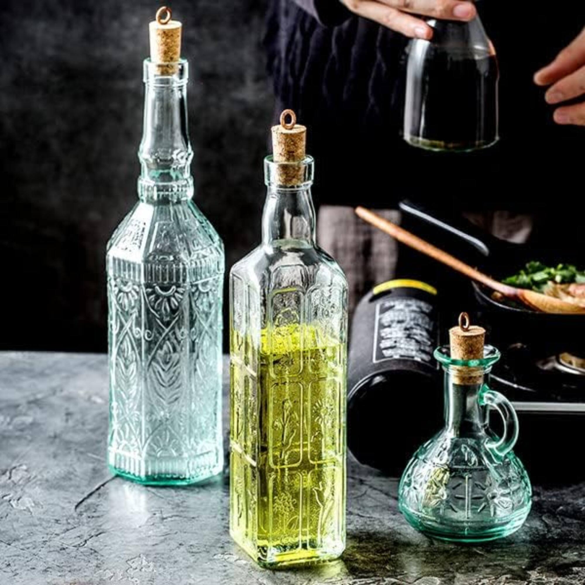 Alt View 1. Bormioli Rocco - Bormioli Rocco Country Home Fiesole Glass Bottles Set of 2, 24 oz with Stopper - Clear.