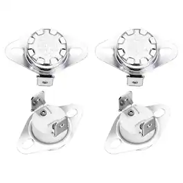 Unique Bargains - KSD301 Thermostat 95°C/203°F 16A Normally Closed N.C Temperature Switch for Microwaves/Oven 4pcs Ceramic - Silver