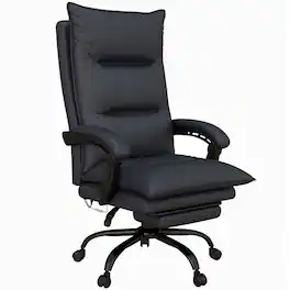 Loheer - Heated Massage Office Chair with Footrest - Gray