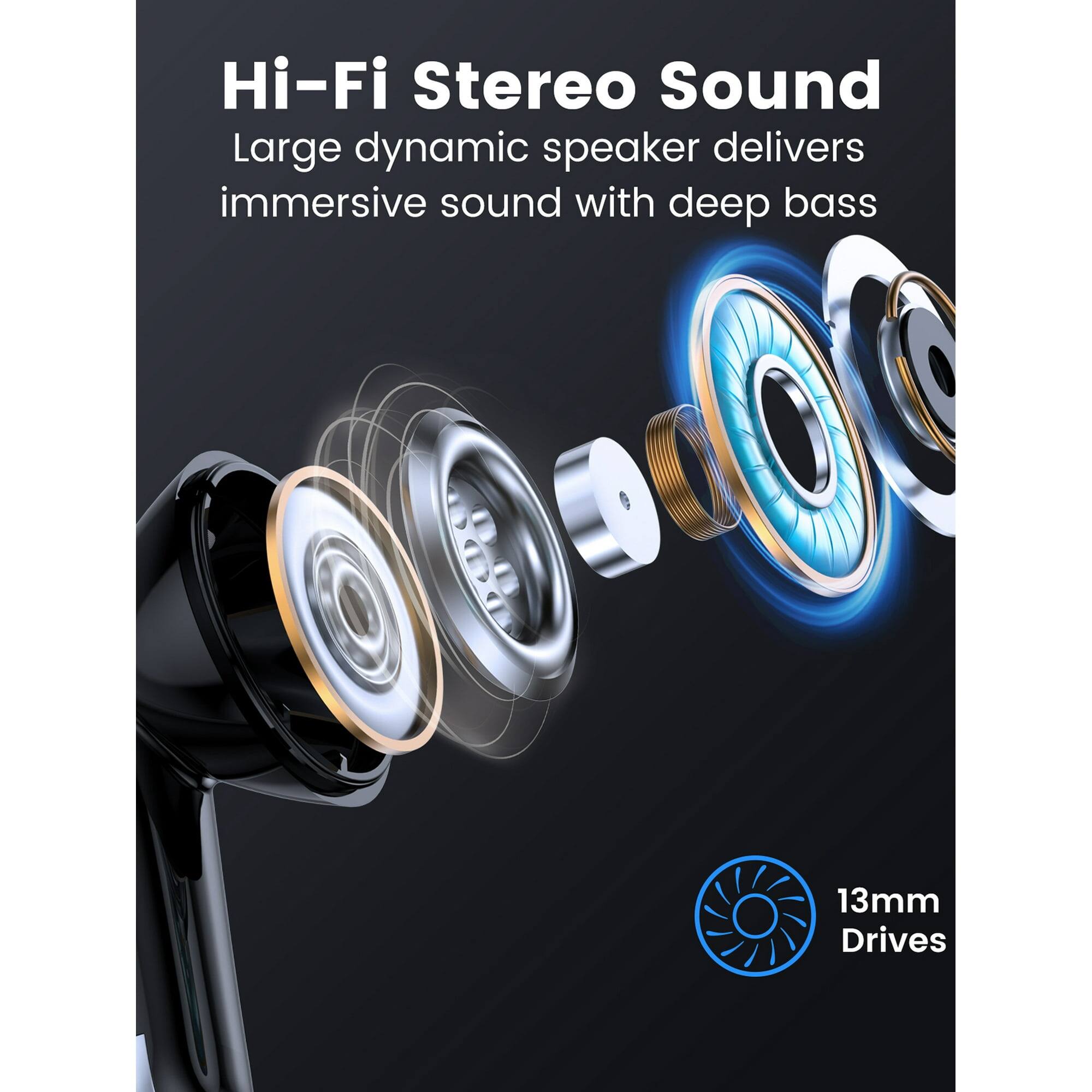 Hi-Fi Stereo Sound  
Large dynamic speaker delivers immersive sound with deep bass  
13mm Drives