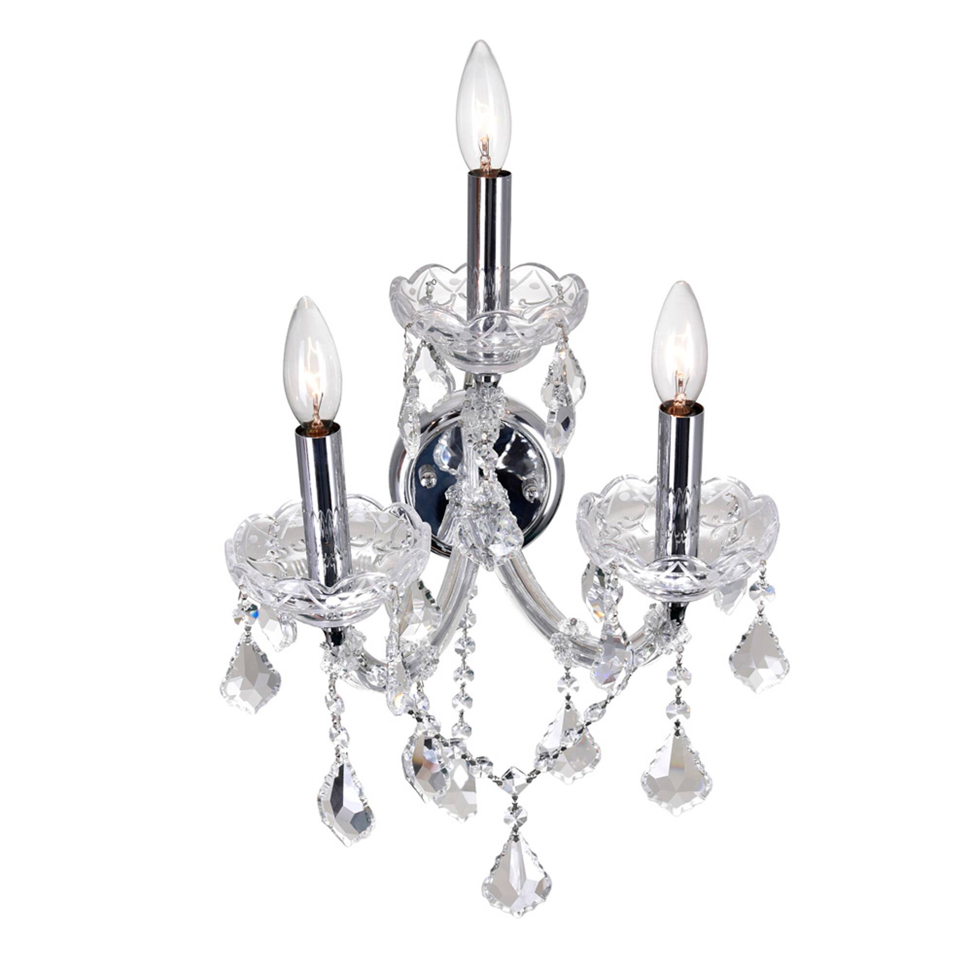 Angle. CWI Lighting - Maria Theresa 3 Light Wall Sconce With Chrome Finish - Chrome.