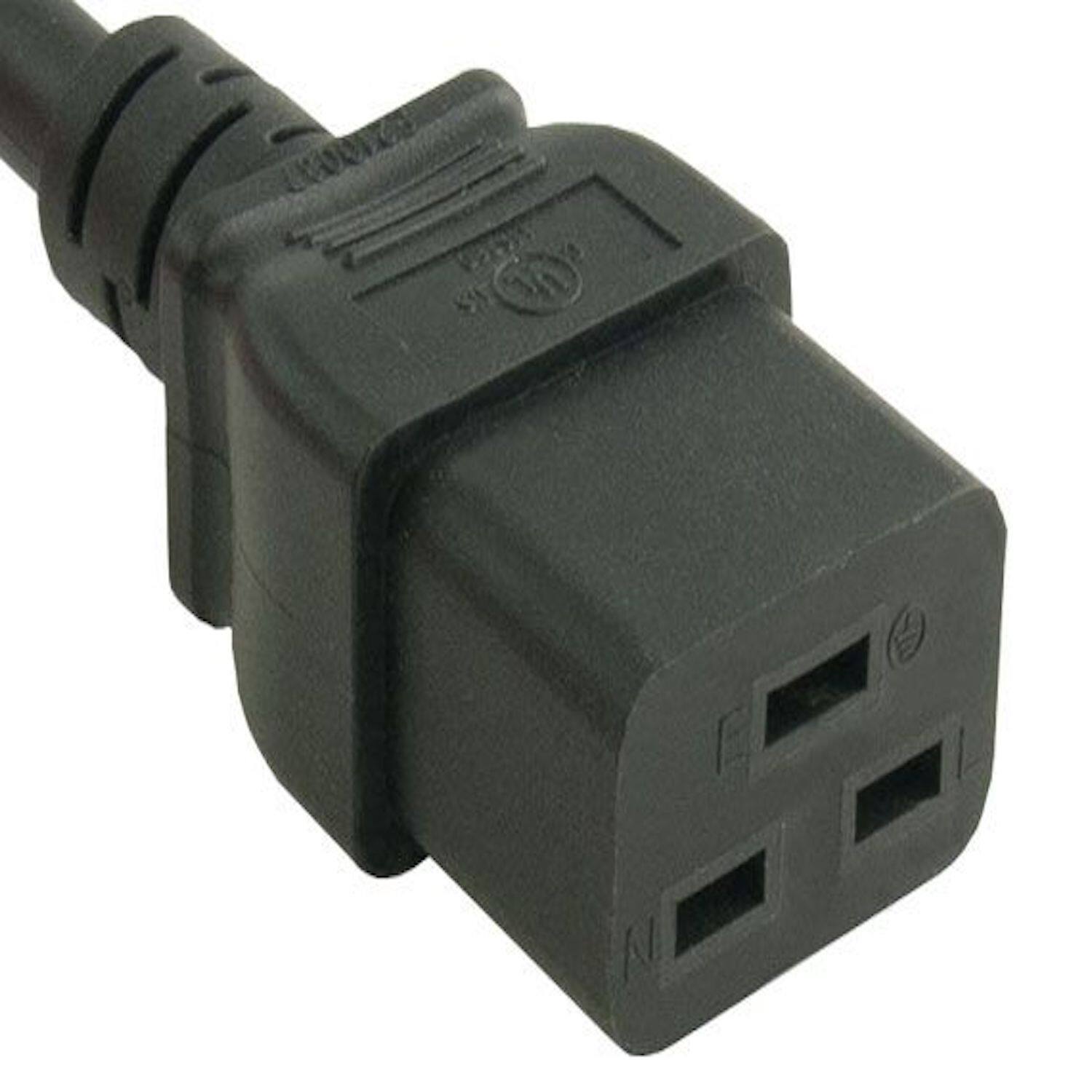 Sanoxy - Cables and Adapters; 10ft 14 AWG 15A 250V Heavy Duty Power Cord IEC320 C14 to IEC320 C19 - Black