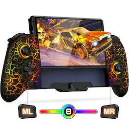 Kitcheniva - Full-Size Grip Handheld Controller Wireless Gamepad For Nintendo Switch OLED NS - Brown