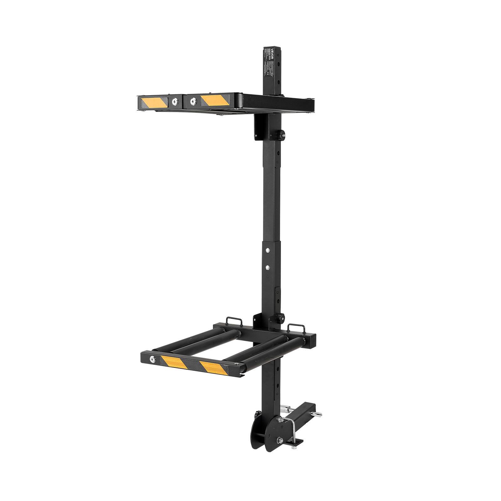 Alt View 5. VEVOR - Folding Hitch Mounted Ski & Snowboard Rack, Fits 2-Inch Receiver, Carries up to 6 Pairs of Skis or 4 Snowboards - Black.