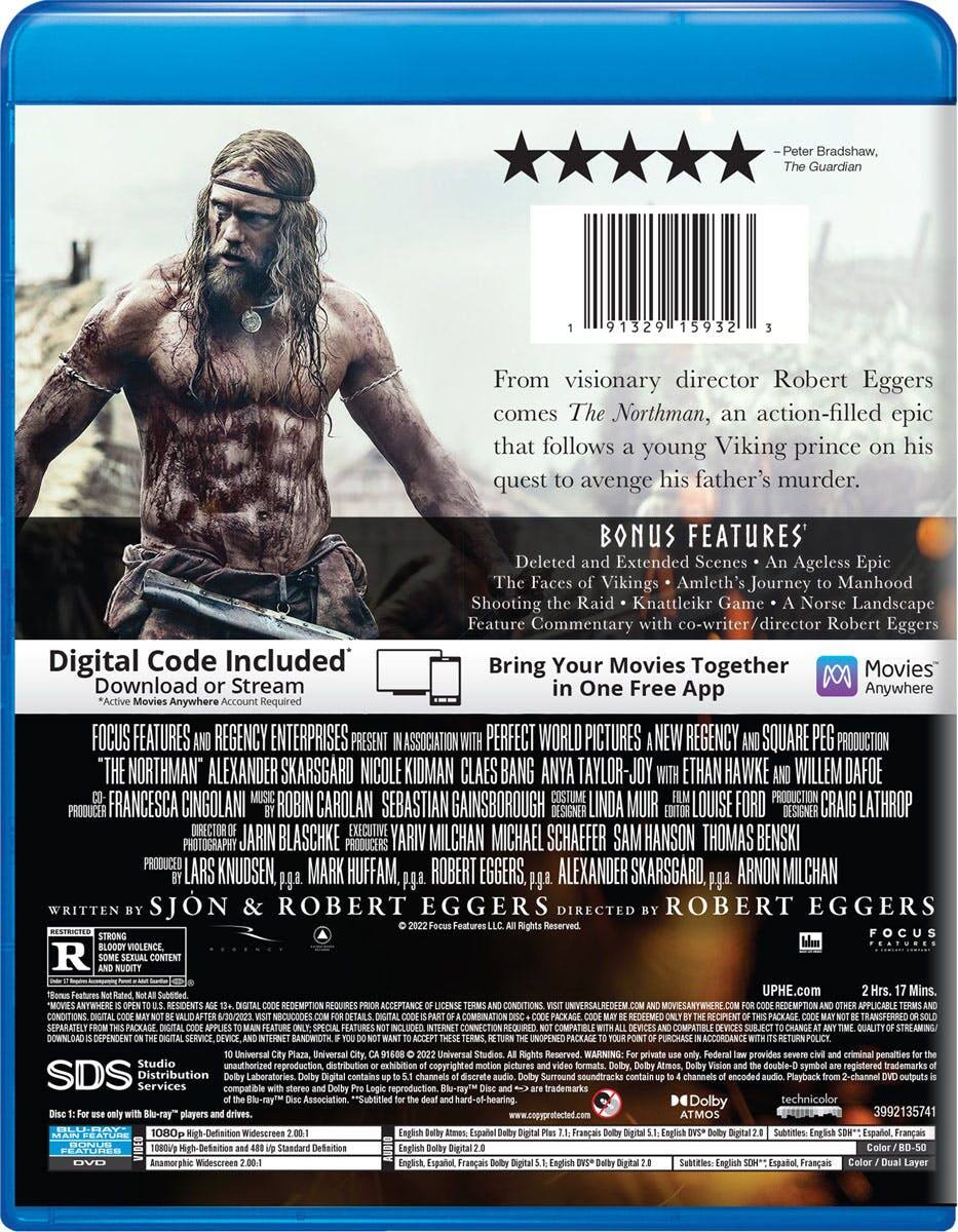 Back. The Northman (with DVD) [Blu-ray].