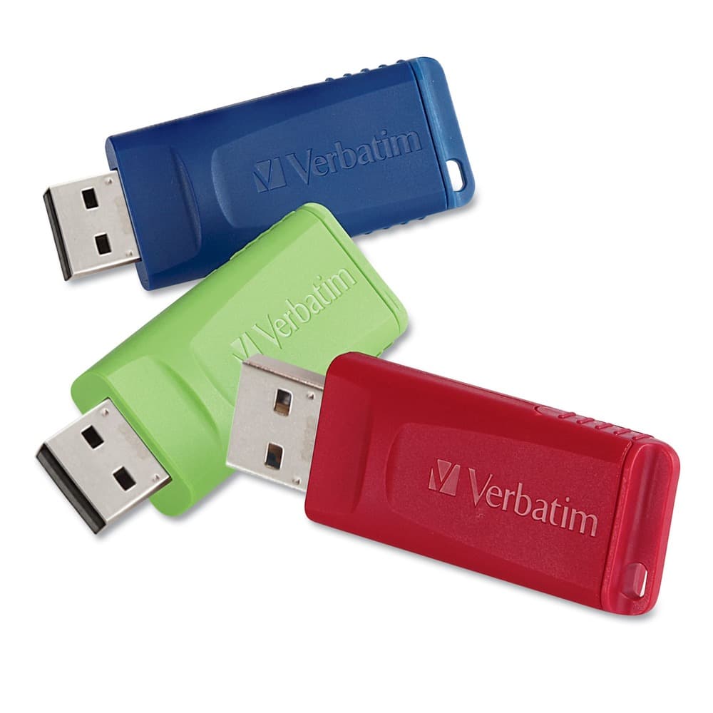 Verbatim - 99811 32 GB Store 'n' Go USB Flash Drive - Assorted Colors (3/Pack) - Blue; Green; Red