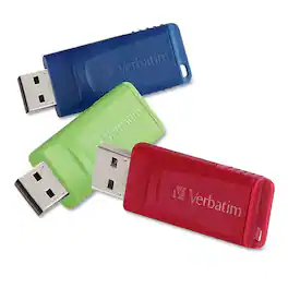 Verbatim - 99811 32 GB Store 'n' Go USB Flash Drive - Assorted Colors (3/Pack) - Blue; Green; Red