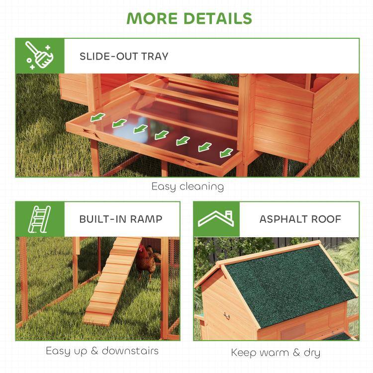 MORE DETAILS

SLIDE-OUT TRAY
Easy cleaning

BUILT-IN RAMP
Easy up & downstairs

ASPHALT ROOF
Keep warm & dry