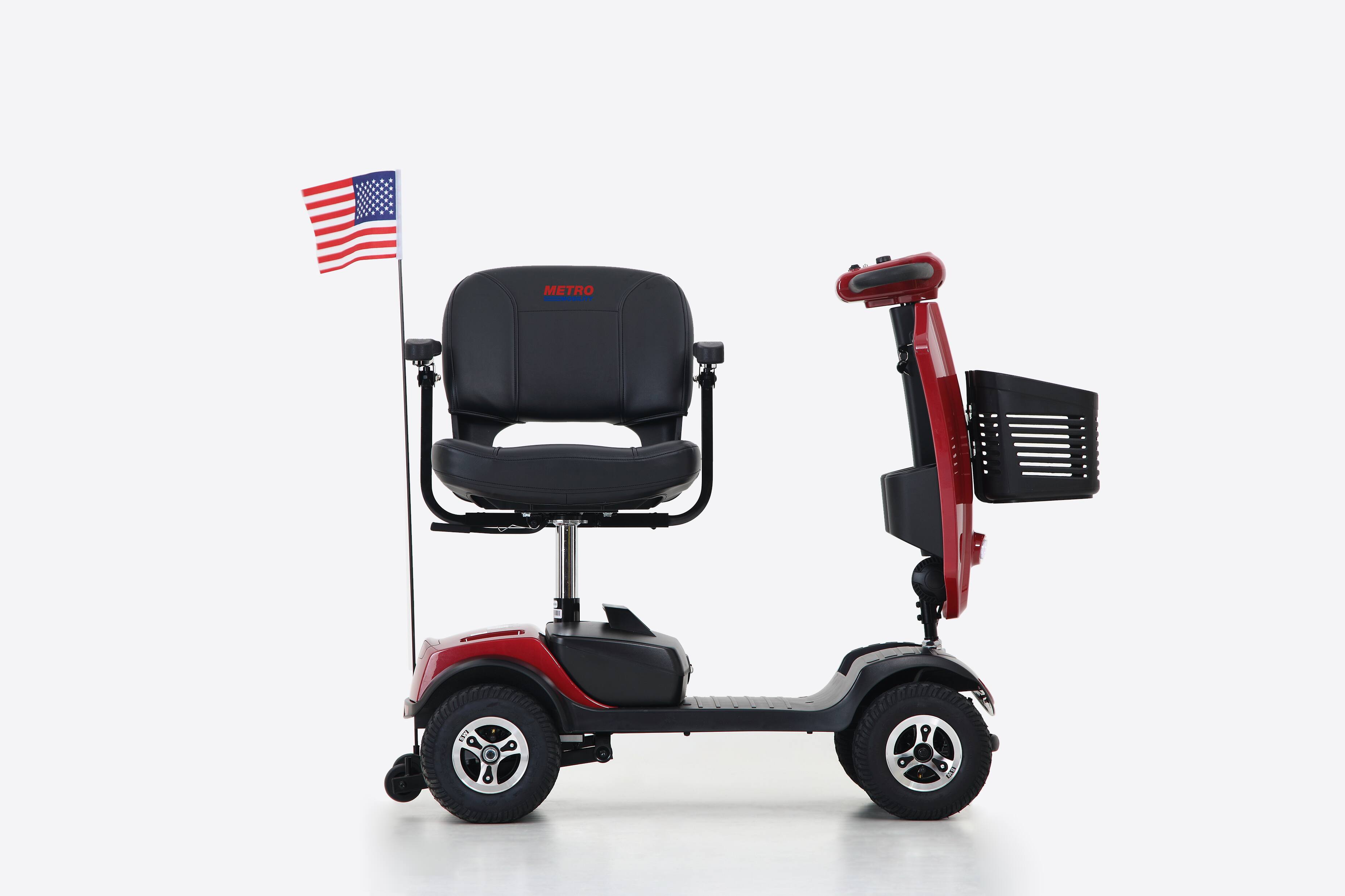 Alt View 1. Loheer - Loheer Patriot Red Mobility Scooter Four Wheel Electric Medical Scooter for Seniors - Red.