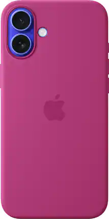 Front. Apple - iPhone 16 Plus Silicone Case with MagSafe - Fuchsia.