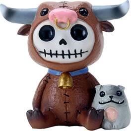Pacific Trading - Furrybones Torro White Skeleton in a Baby Bull Costume Figurine - Brown