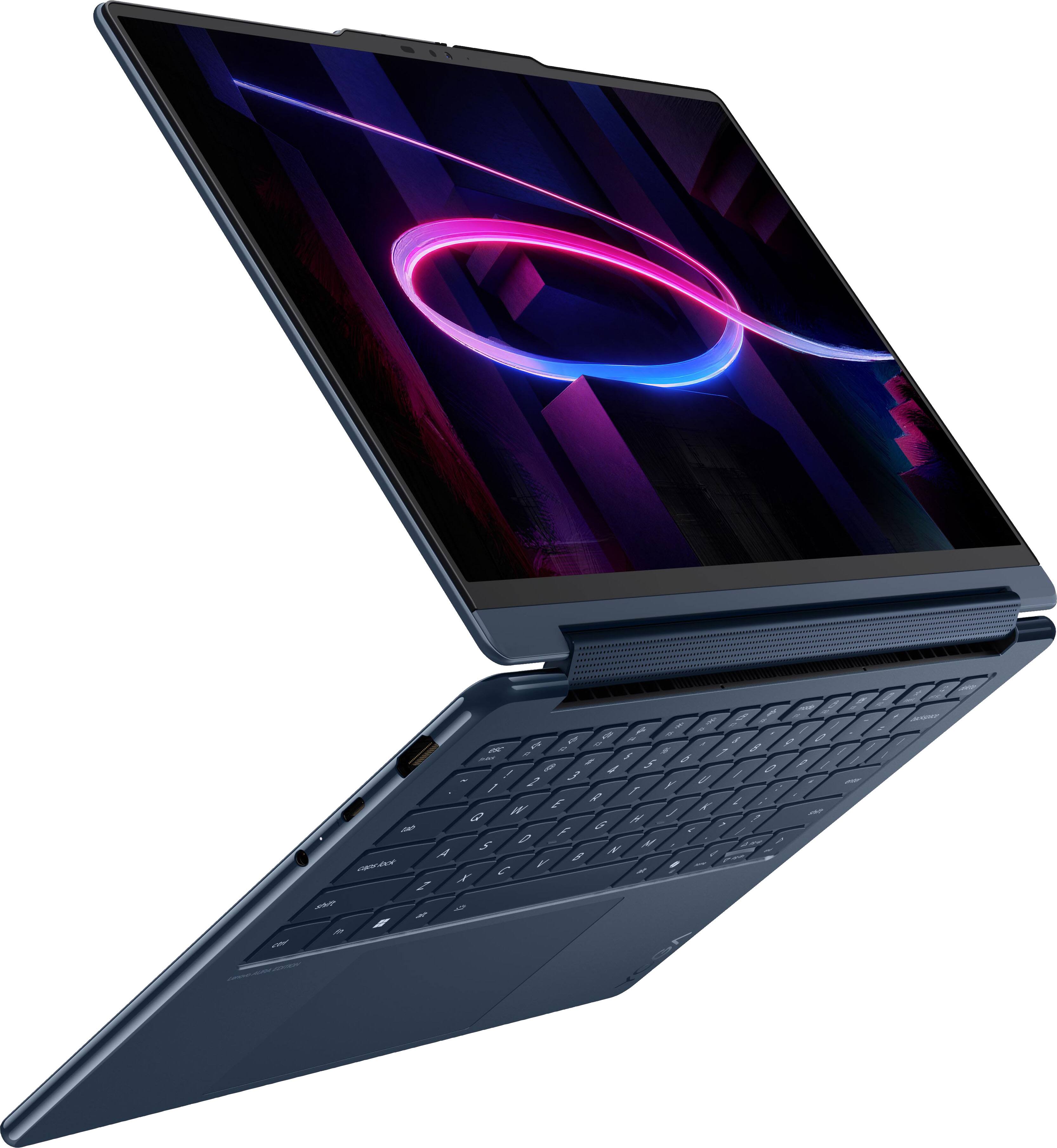 Alt View 13. Lenovo - Yoga 9i 2-in-1 Aura Edition 14" 3K OLED Touchscreen Laptop - Core Ultra 7 Processor 355 2026- 32GB Memory- 1TB Storage - Cosmic Blue.