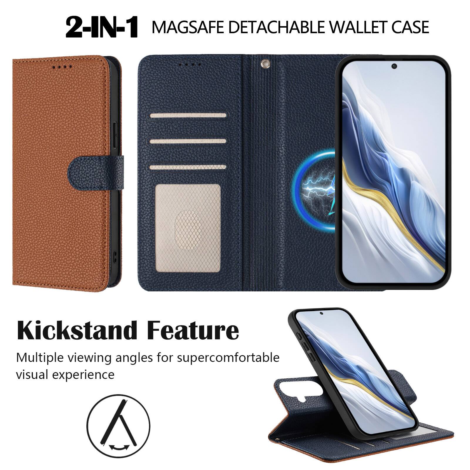 2-IN-1 MAGSAFE DETACHABLE WALLET CASE

Kickstand Feature
Multiple viewing angles for supercomfortable visual experience