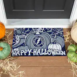 Evergreen Enterprises - Tampa Bay Lightning 28" x 16" Happy Halloween Turf Door Mat - Multicolor