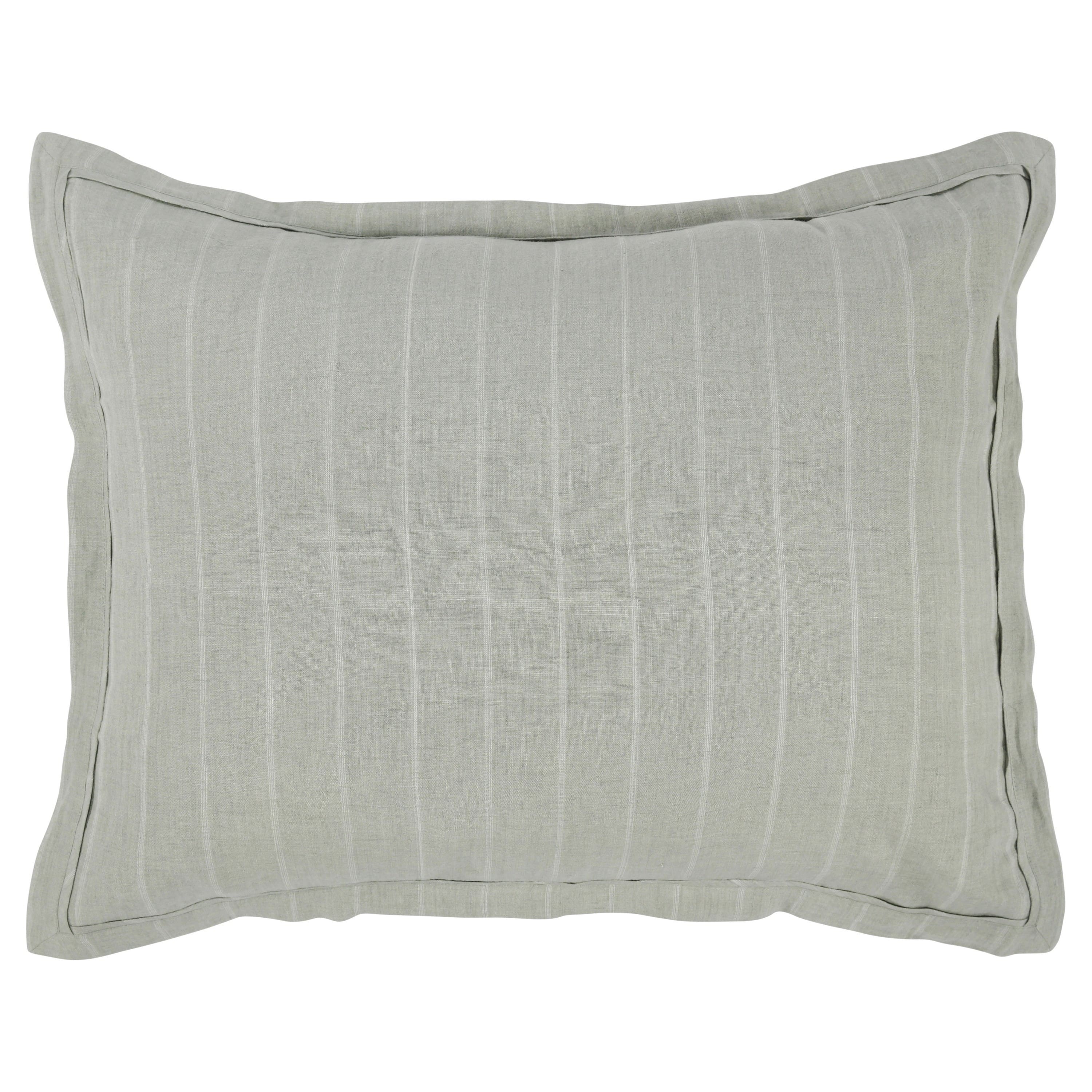 Manhattan Lane - Tara 20 x 26 Standard Pillow Sham, Striped Belgian Flax Linen - Green price history on PriceWatchPro