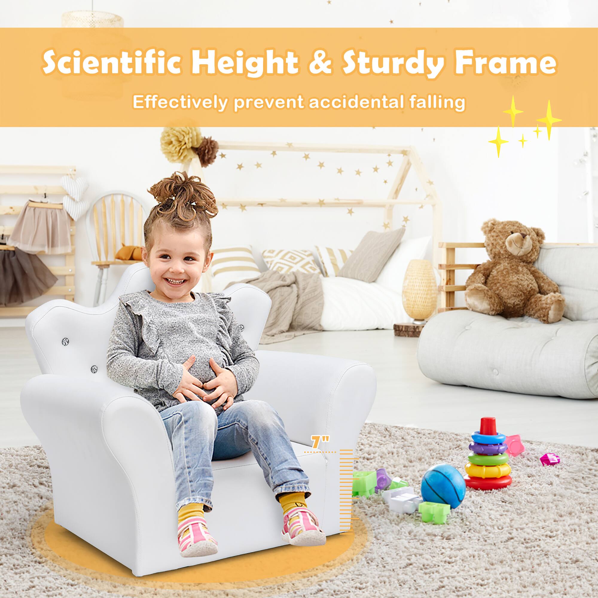 Scientific Height & Sturdy Frame  
Effectively prevent accidental falling  

7"