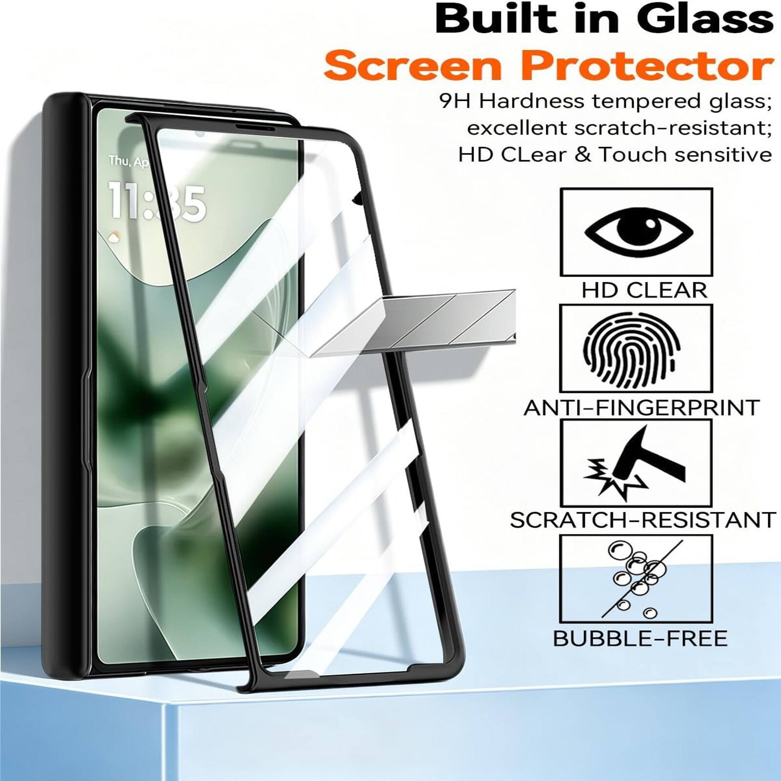 Built in Glass Screen Protector

9H Hardness tempered glass; excellent scratch-resistant; HD Clear & Touch sensitive

HD CLEAR
ANTI-FINGERPRINT
SCRATCH-RESISTANT
BUBBLE-FREE