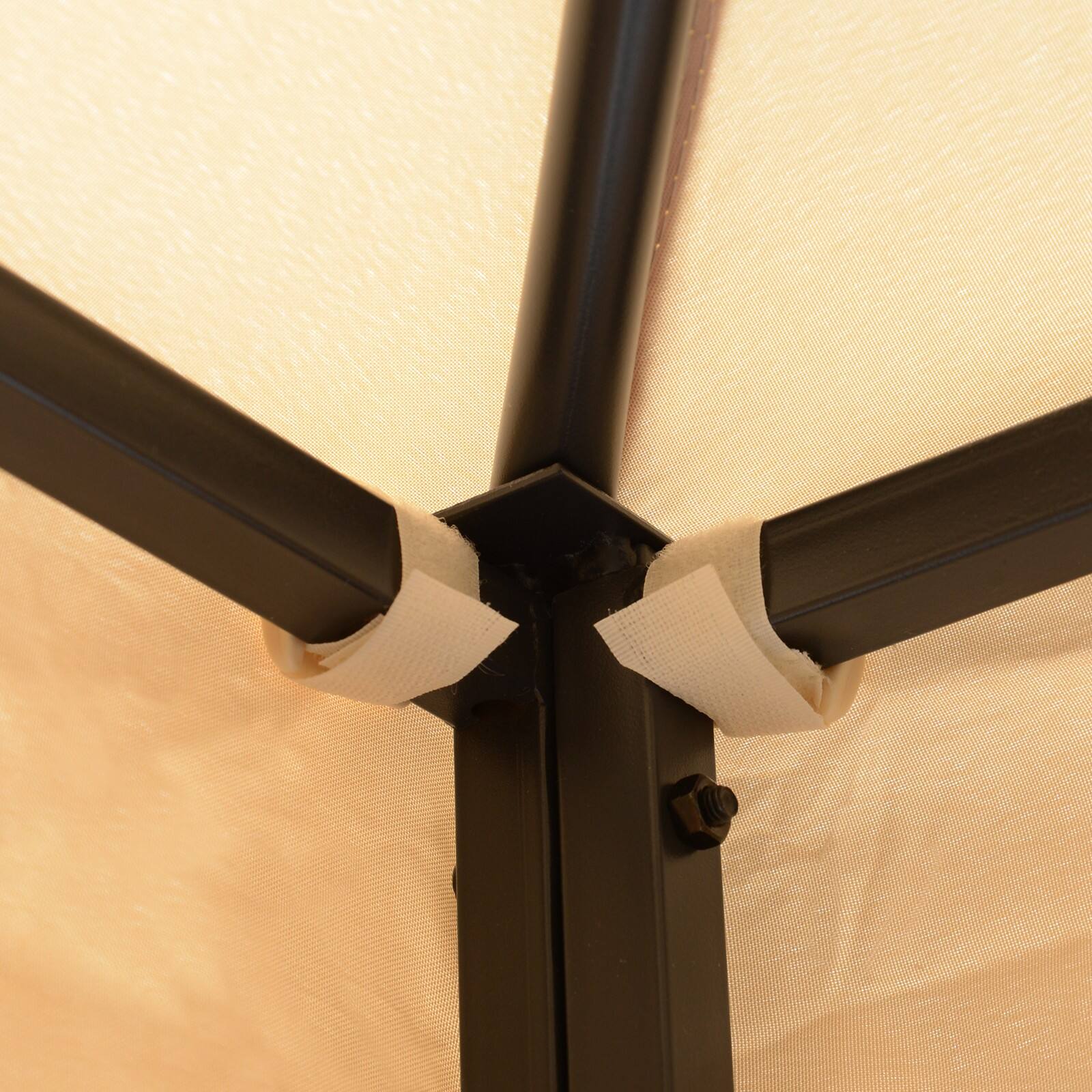 Alt View 5. Outsunny - 10' x 10' Patio Gazebo with Corner Shelves, Outdoor Gazebo Canopy Shelter with Netting, and Vented Roof - Mixed-brown.