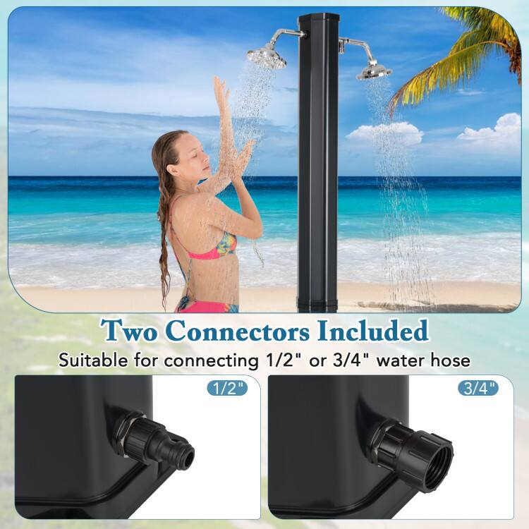 Two Connectors Included  
Suitable for connecting 1/2" or 3/4" water hose