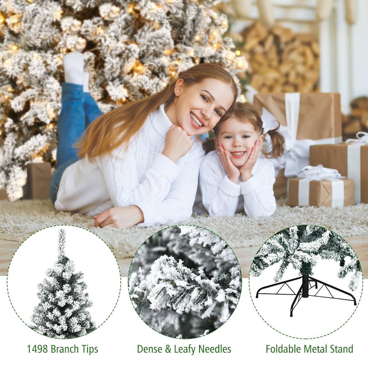 1498 Branch Tips Dense & Leafy Needles Foldable Metal Stand