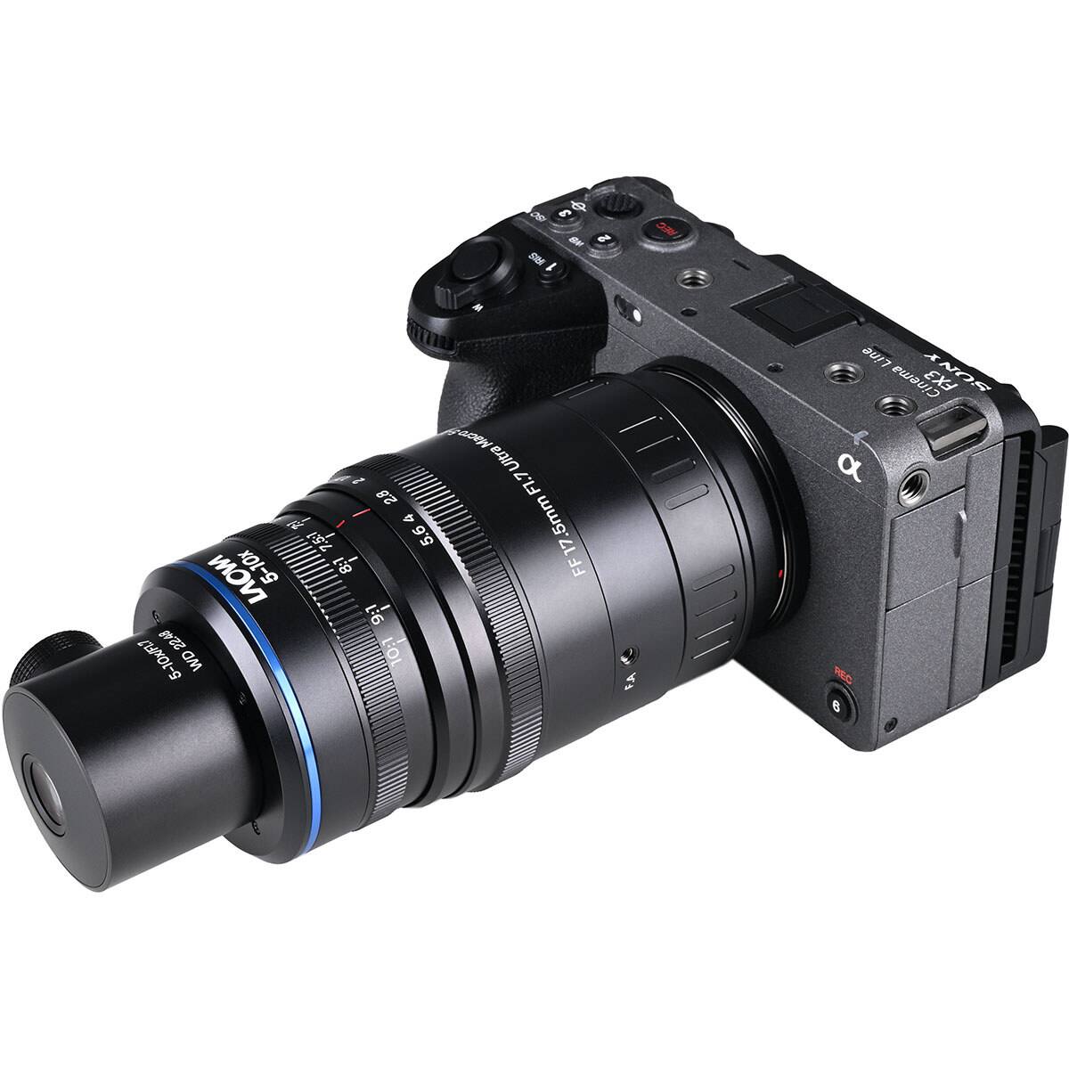 ISO RIS  
3 MB  
2  
REC  
$ 2.8 4.5:1 5.6 WON 5-10x 8:1 rie 22.48 10:1 5-10x/Fl.7 WD  
M Macro Ultra F1.7 .5mm 17 FF  
4  
Line X Cinema FX3 SON