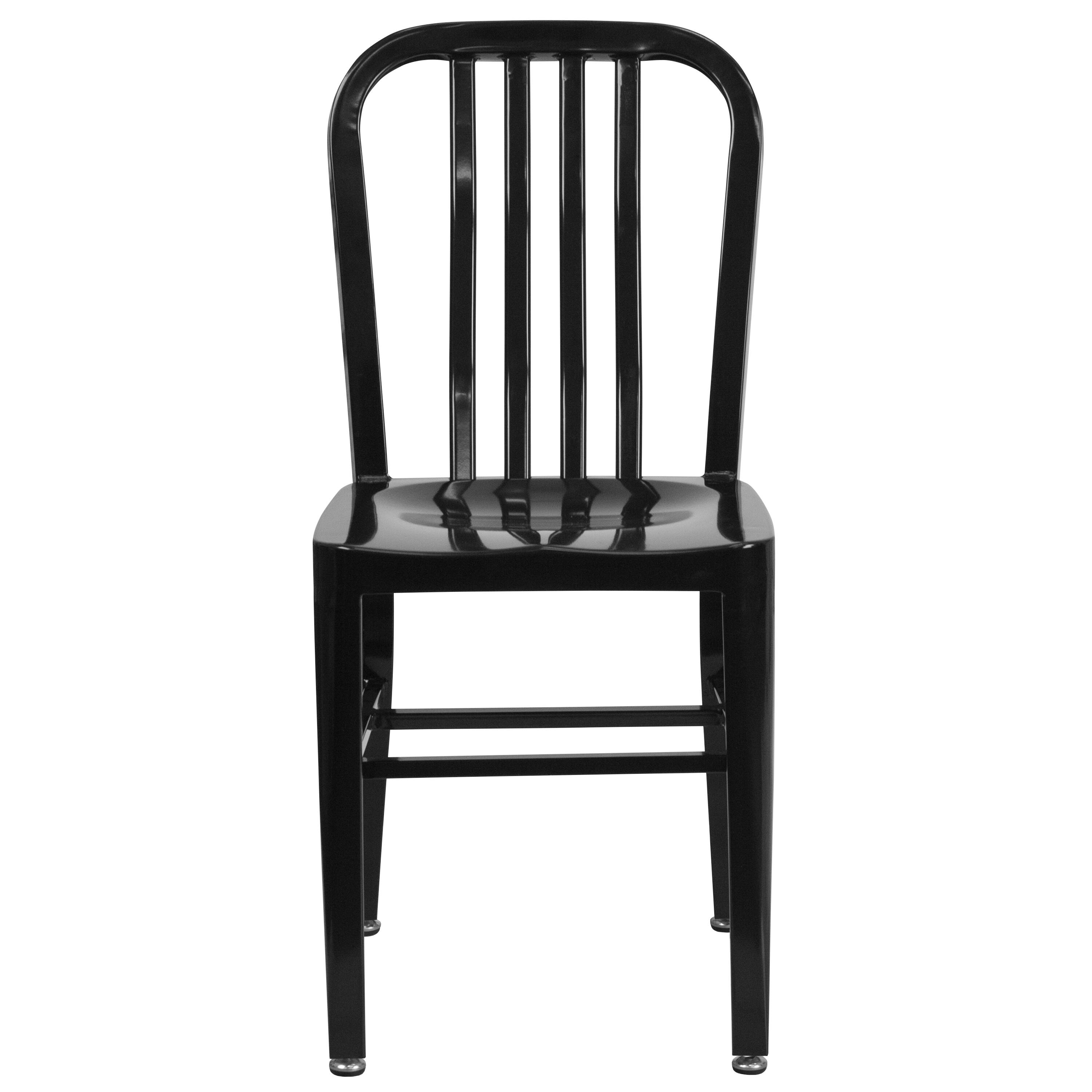 Alt View 11. Alamont Home - Gael Black Metal Indoor-Outdoor Chair - Kitchen Chair - Restaurant Seating - Black.