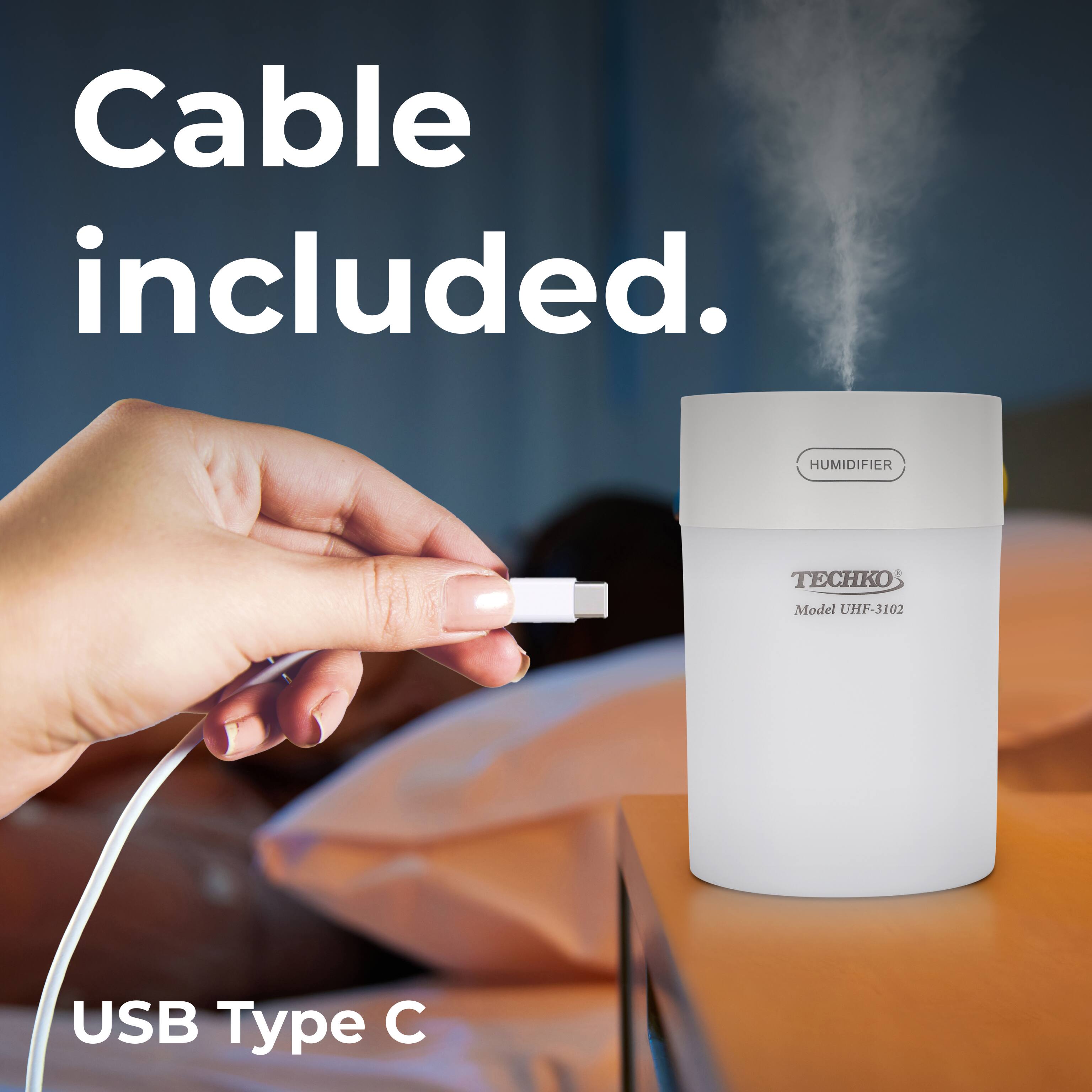 HUMIDIFIER CS Model UHF-3102, Cable included. USB Type C
