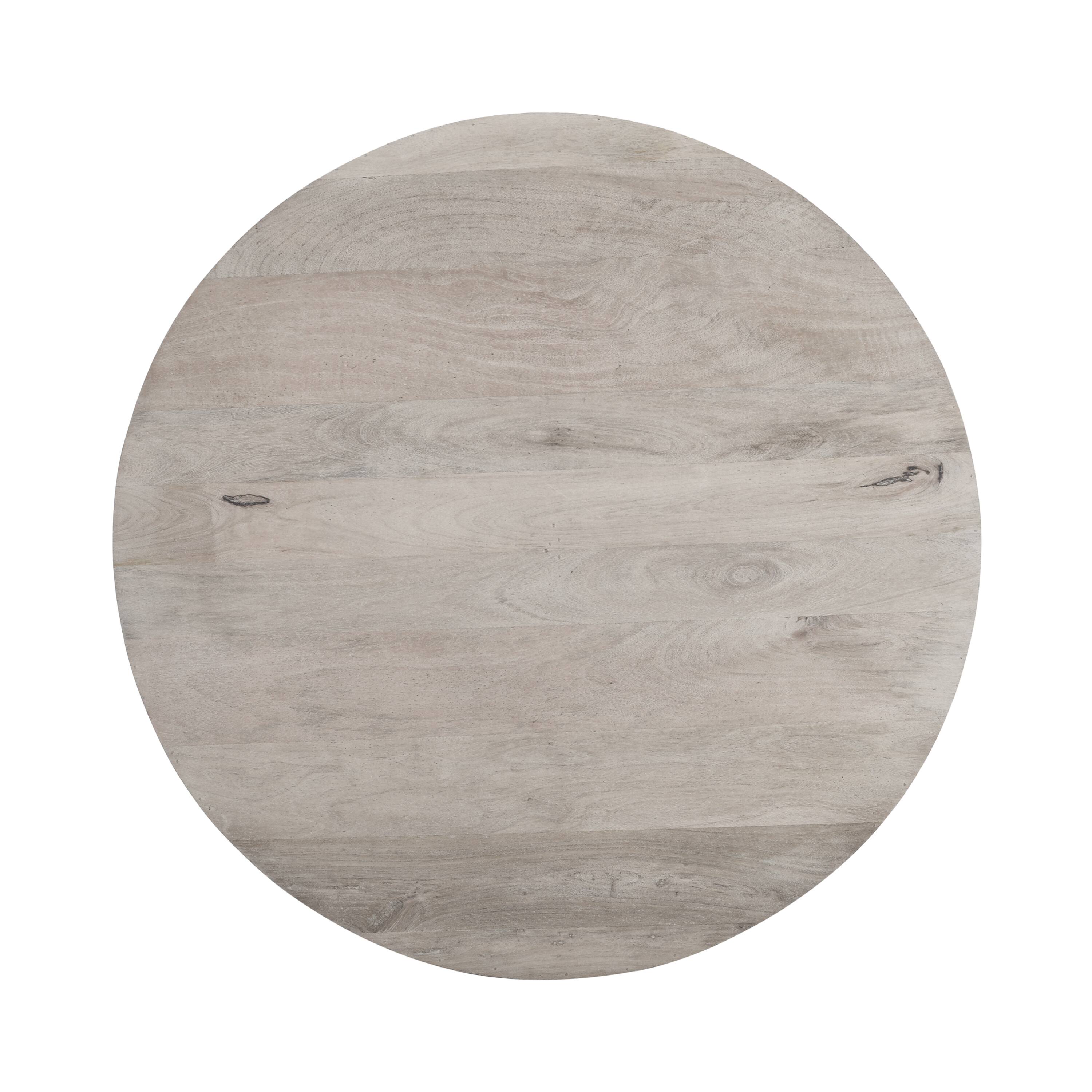 Alt View 5. Manhattan Lane - 36 Inch Coffee Table, Handcrafted Drum Shape, Mango Wood - White.