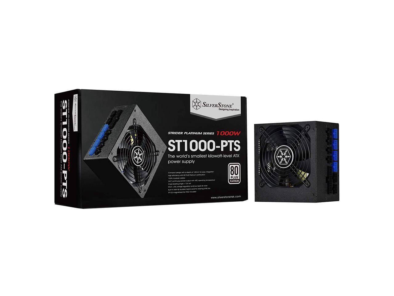 i iiii! | ST1000-PTS 1a0oW SILVERSTONE Designing inspiration STRIDER PLATINUM SERIES 1000W ST1000-PTS 110 The world's smallest kilowatt-level ATX power supply 80 ~ PLUS PLATINUM www.silverstonetek.com