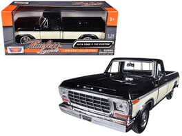 1979 Ford F-150 Pickup Truck 2 Tone Black/Cream 1/24 Diecast Model Car by Motormax - Black and Cream