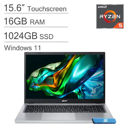 15.6" Touchscreen
16GB RAM
1024GB SSD
Windows 11
AMD Ryzen 5