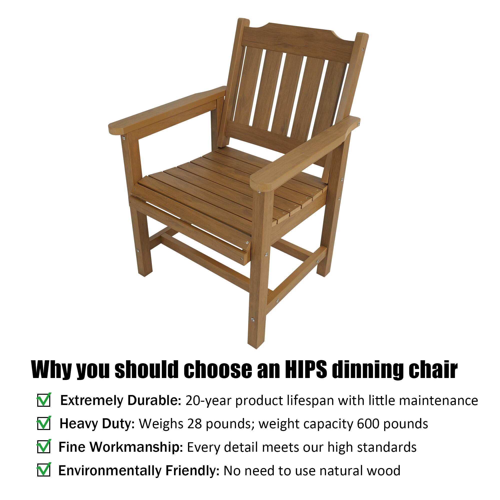 Fortune Candy HIPS Poly Lumber Patio Dining Chair Set of 2, All Weather ...