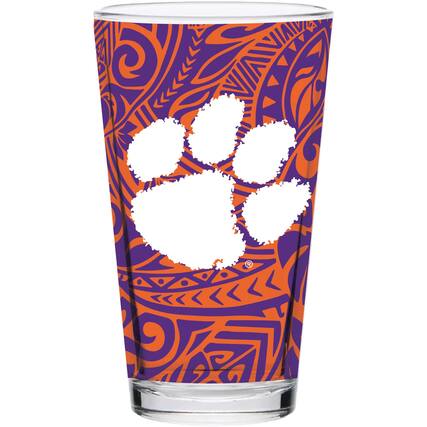 Front. Indigo Falls - Clemson Tigers 16oz. Ohana Pint Glass - Multicolor.