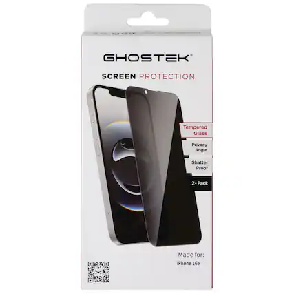 NLE 06d | GHOSTEK SCREEN PROTECTION Tempered Glass Privacy Angle Shatter Proof 2-Pack Made for: iPhone 16e