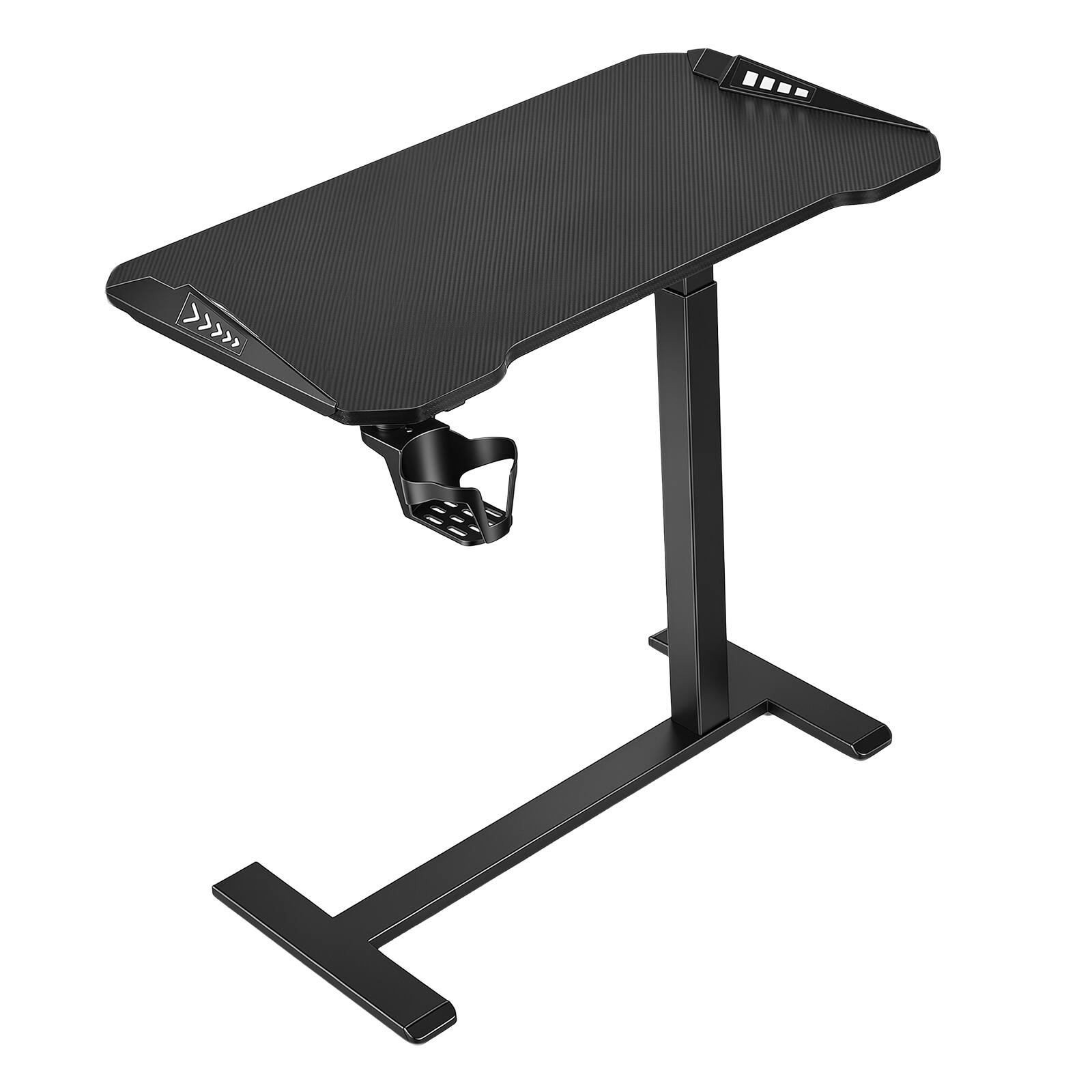 Alt View 5. VEVOR - Overbed Table 31.5"W x 17.7"D Mobile Gaming Desk with Hidden Wheels, for Home Office Bed Couch, Height Adjustable - Black.