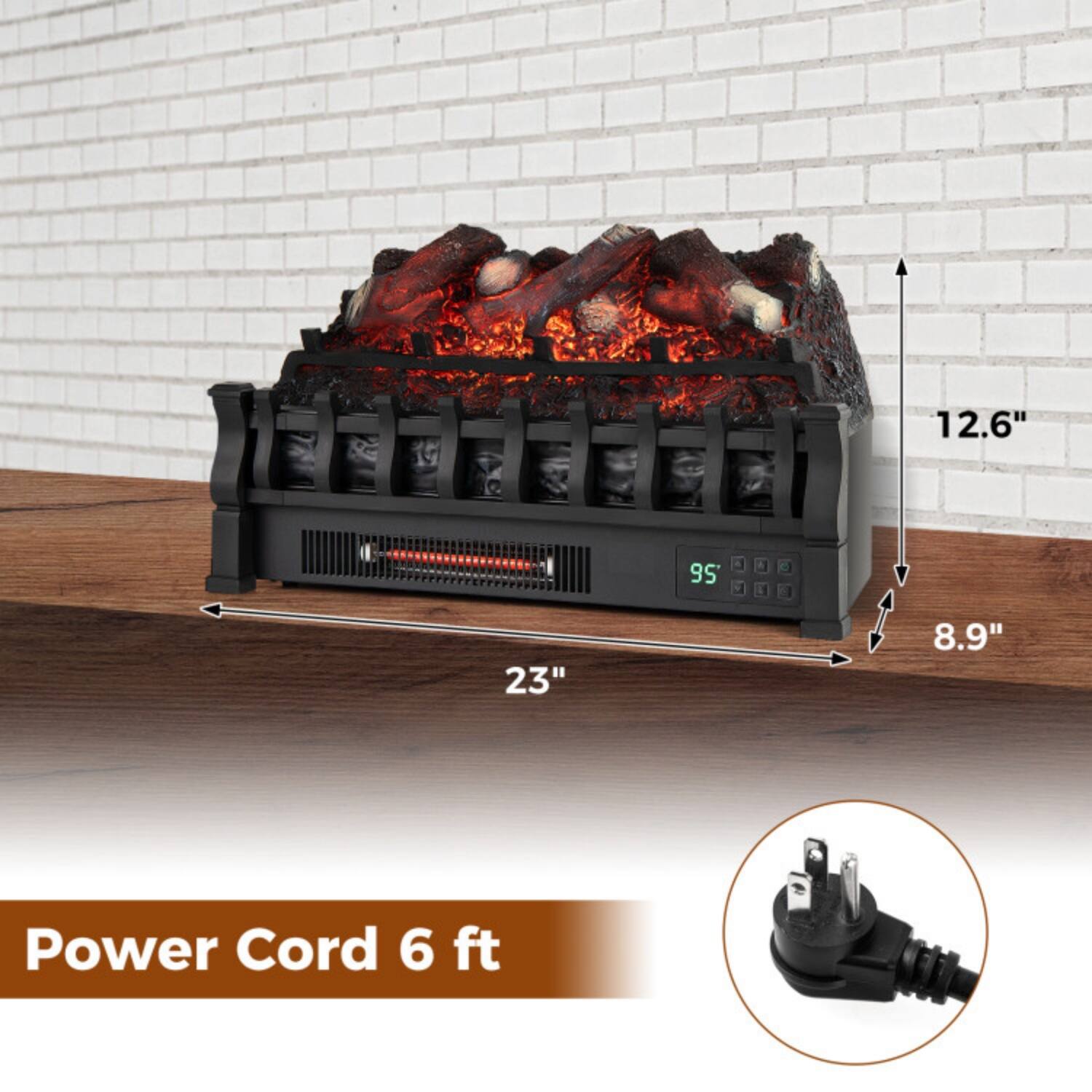 12.6" x 23" x 8.9"  
Power Cord 6 ft