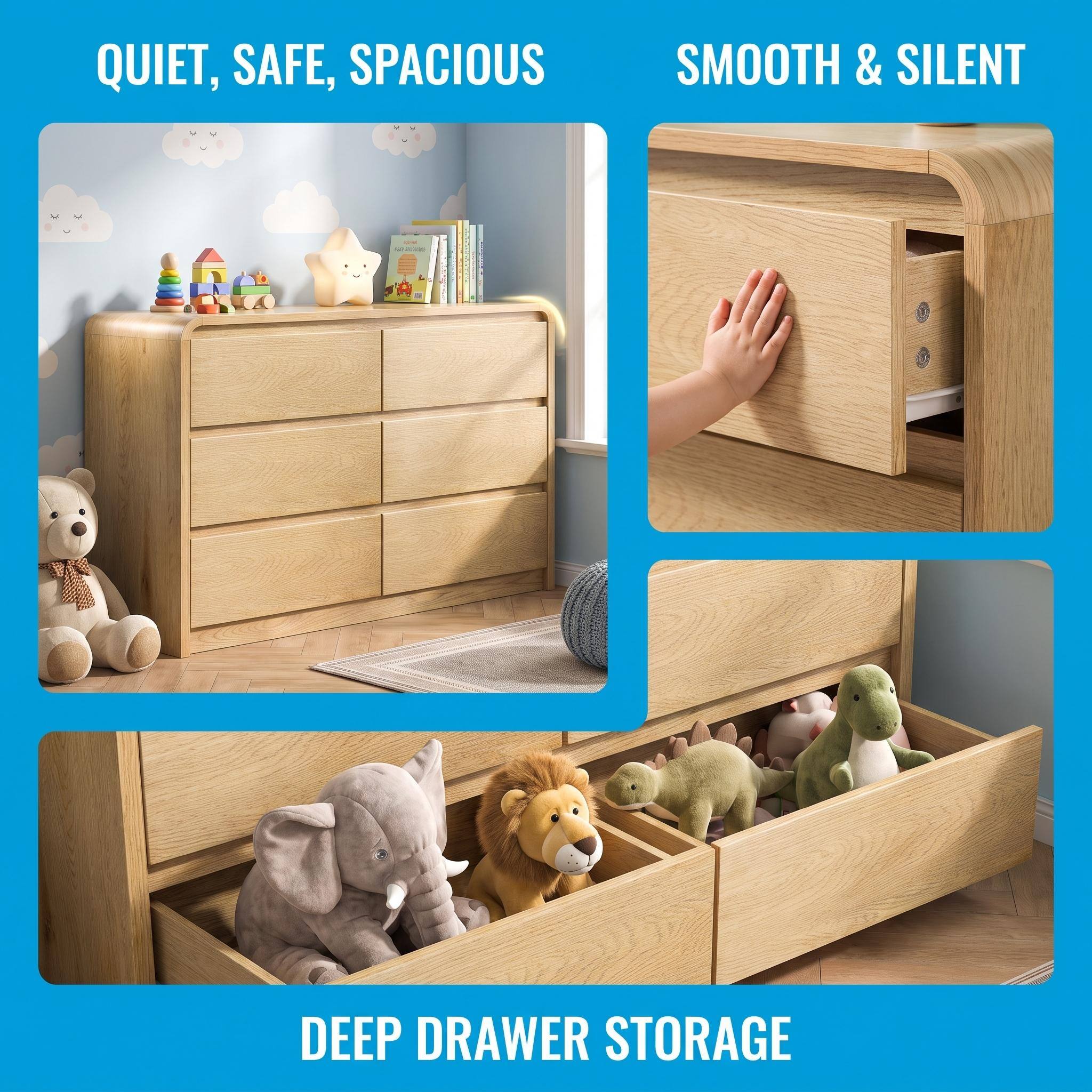QUIET, SAFE, SPACIOUS  
SMOOTH & SILENT  
DEEP DRAWER STORAGE