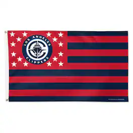 WinCraft - LA Clippers 3' x 5' Single-Sided Deluxe Patriotic Stars & Stripes Flag - Multicolor