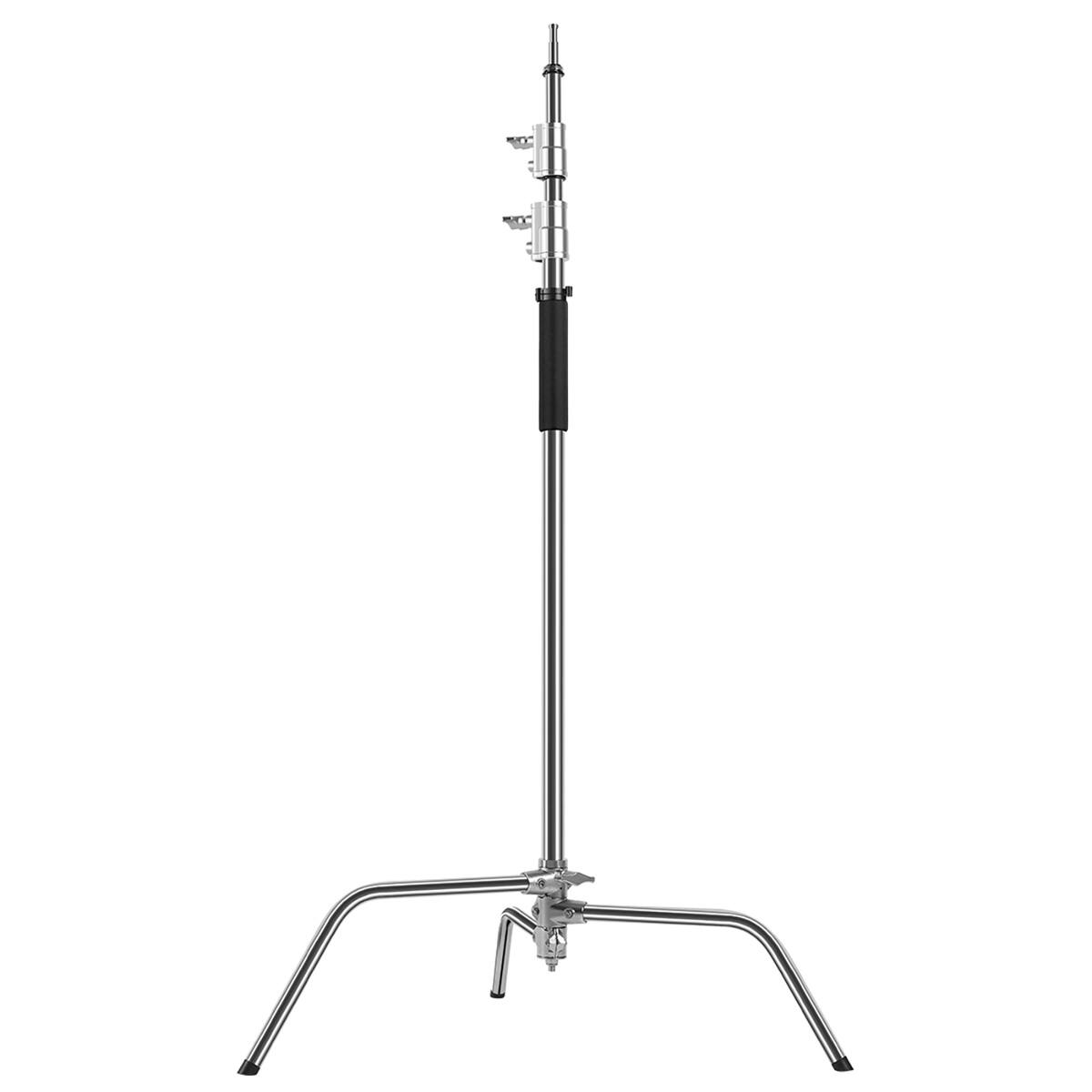 Alt View 1. GVM - GVM C330 10.5' Turtle Base C-Stand and Grip Arm Kit, Chrome.