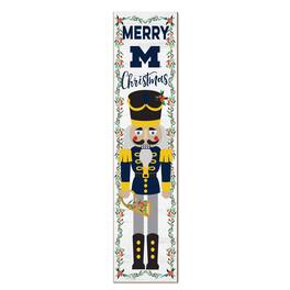 Jardine - Michigan Wolverines 11" x 46" Nutcracker Holiday Leaner Sign - White