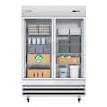 Koolmore - 54 in. Two Glass Door Commercial Reach-In Refrigerator - 47 Cu Ft. RIR-2D-GD - Stainless Steel