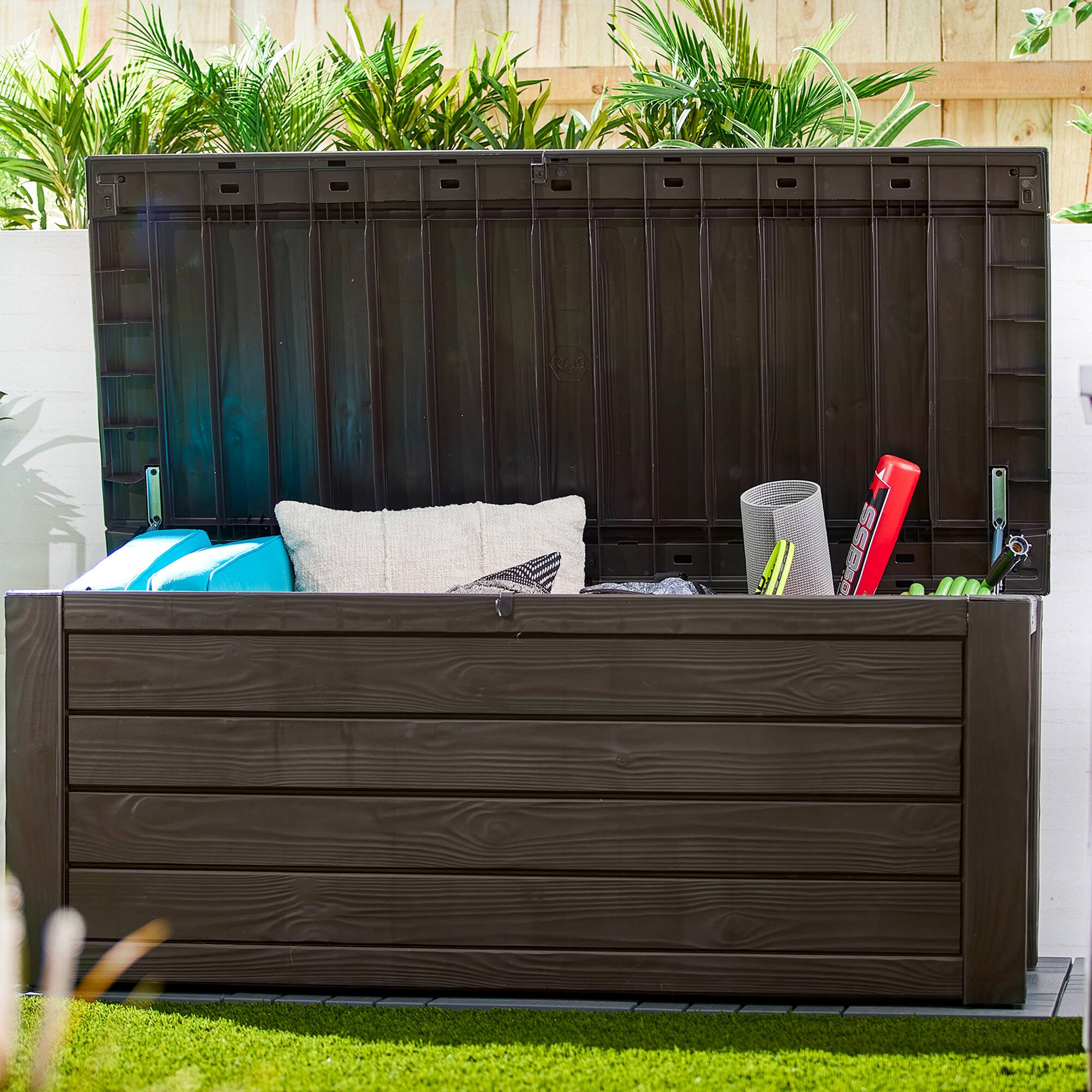 Alt View 8. Keter - Keter Westwood 150 Gallon Plastic Outdoor Furniture Storage Deck Box, Espresso - Brown.