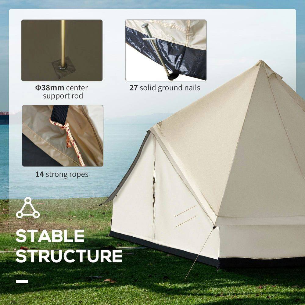 - 38mm center support rod
- 27 solid ground nails
- 14 strong ropes
- STABLE STRUCTURE